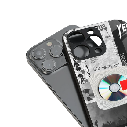 yeezus back phone cover | glass case for iphone 13 mini