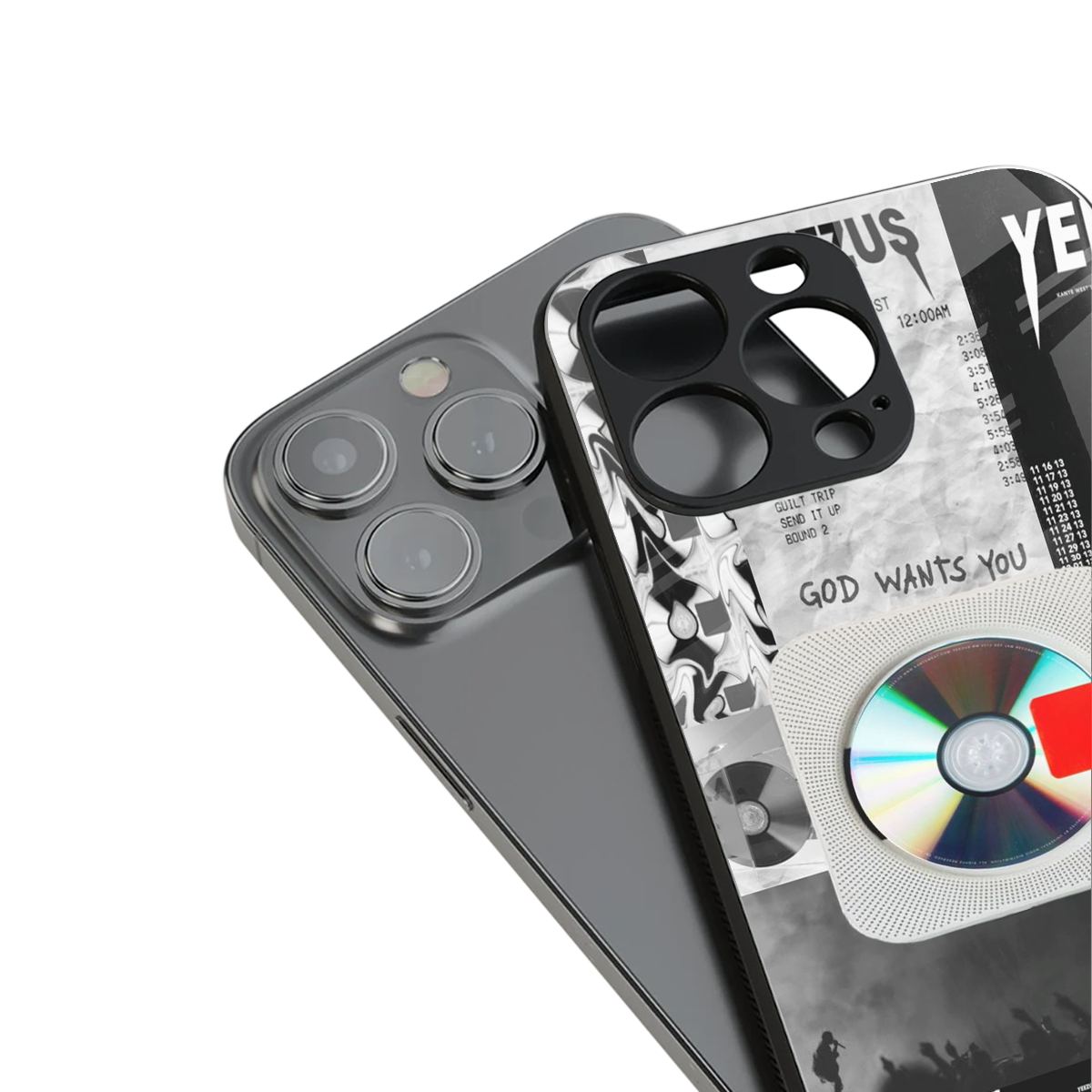 yeezus back phone cover | glass case for iphone 13 pro