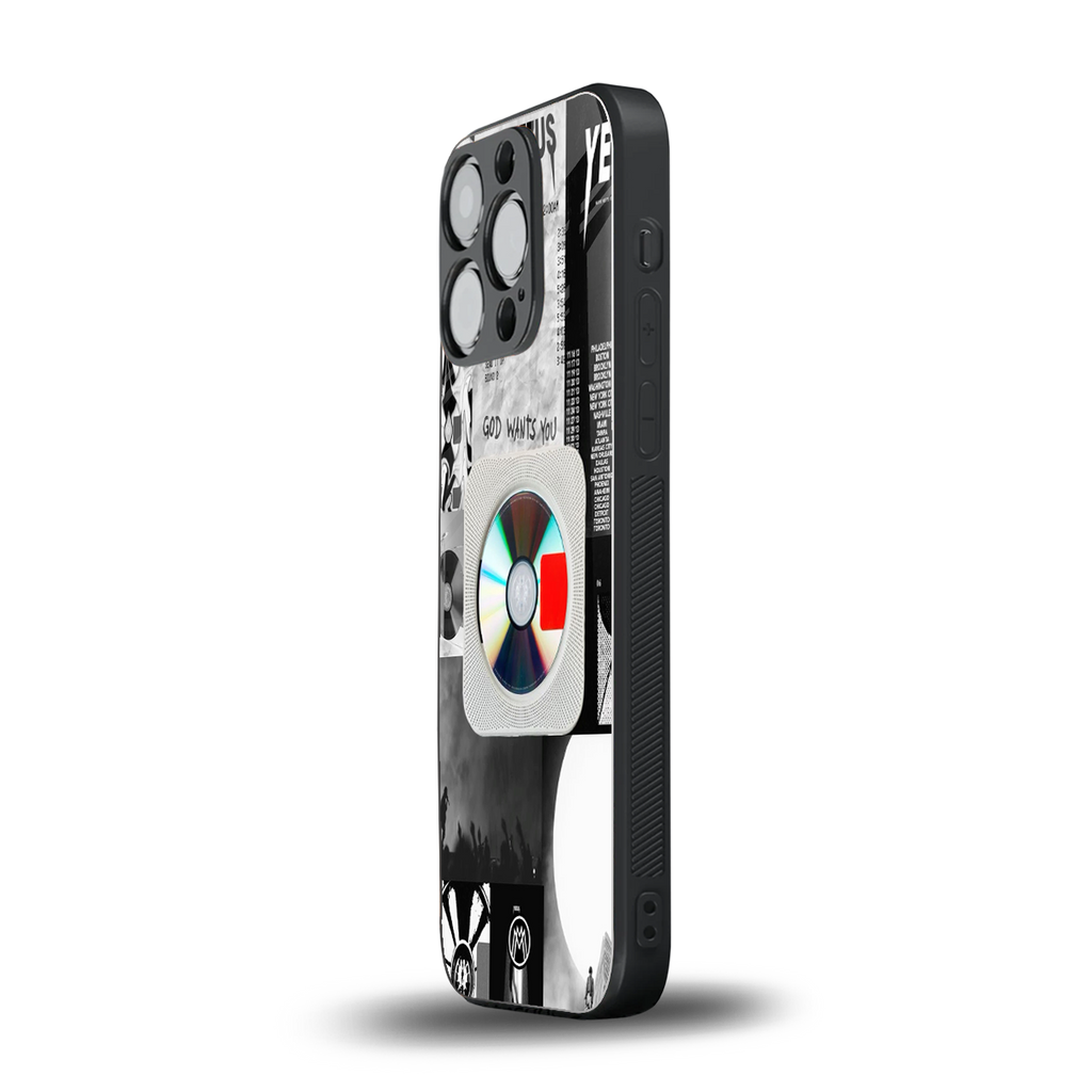 yeezus back phone cover | glass case for iphone 16 pro