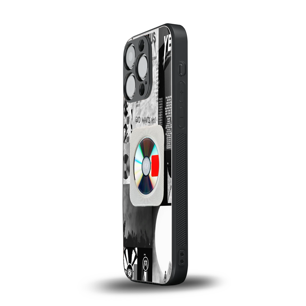 yeezus back phone cover | glass case for iphone 16 pro