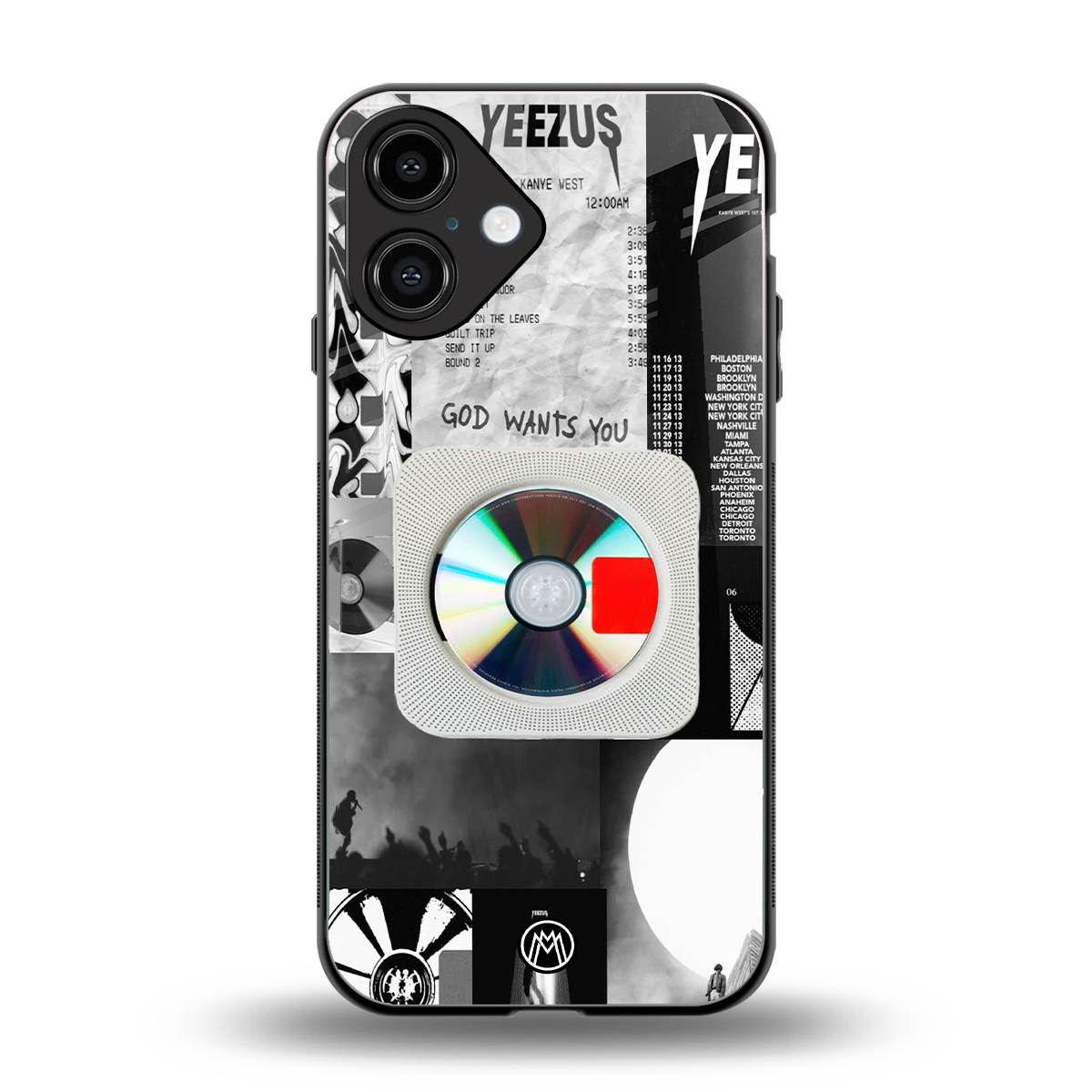 yeezus back phone cover | glass case for iphone 16