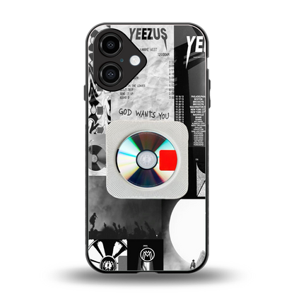 yeezus back phone cover | glass case for iphone 16