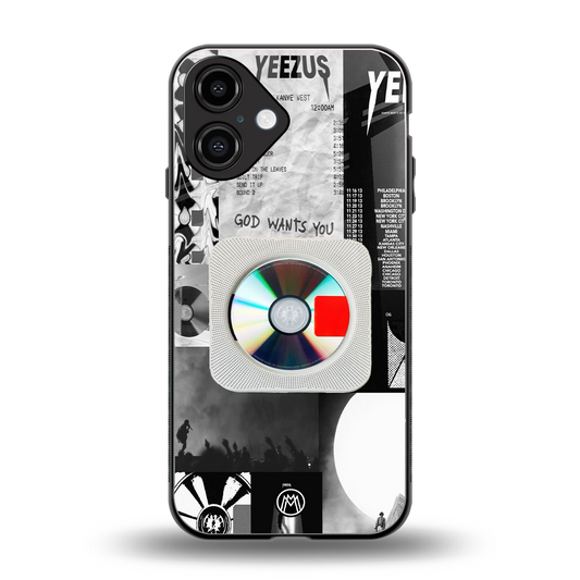 yeezus back phone cover | glass case for iphone 16