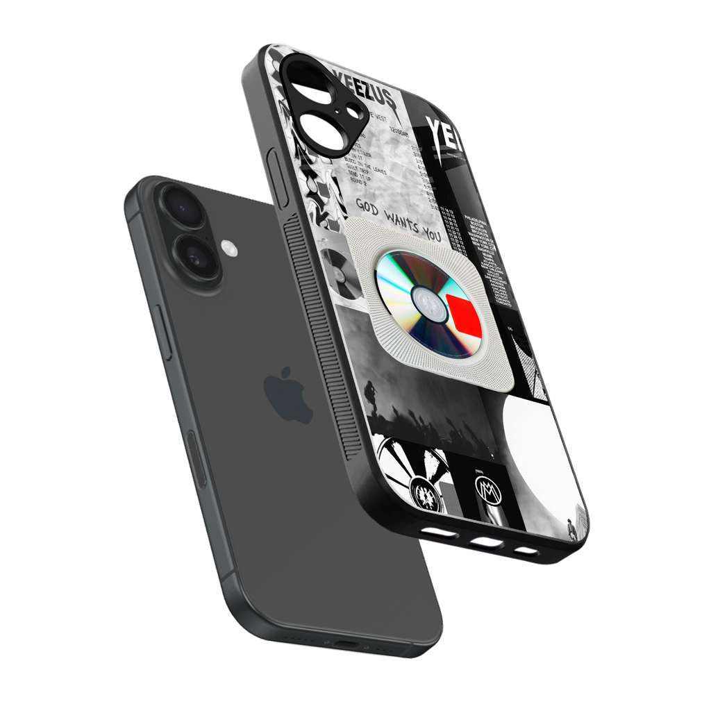 yeezus back phone cover | glass case for iphone 16