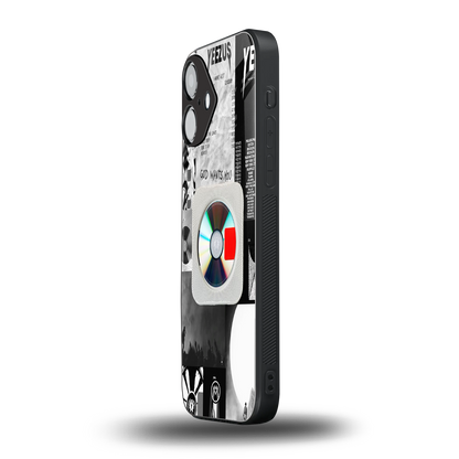 yeezus back phone cover | glass case for iphone 16