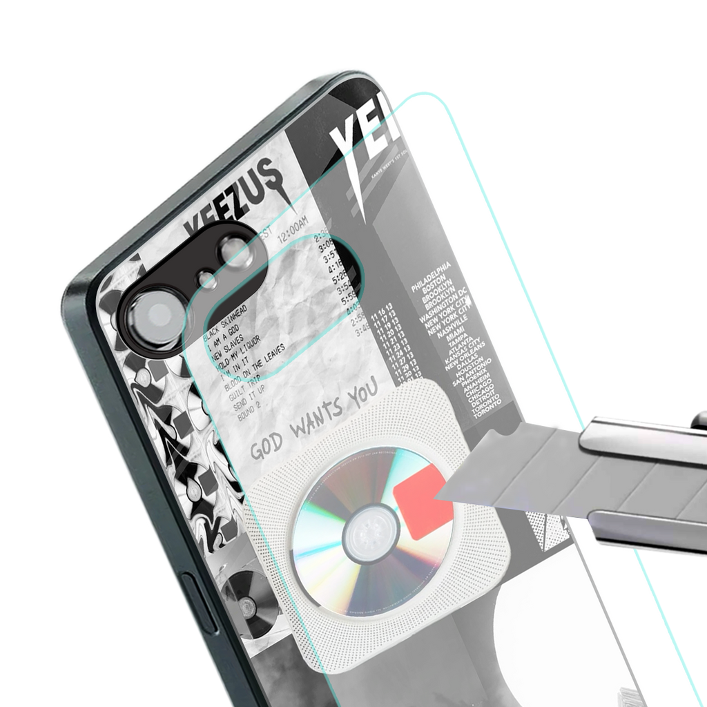yeezus back phone cover | glass case for iphone 16e