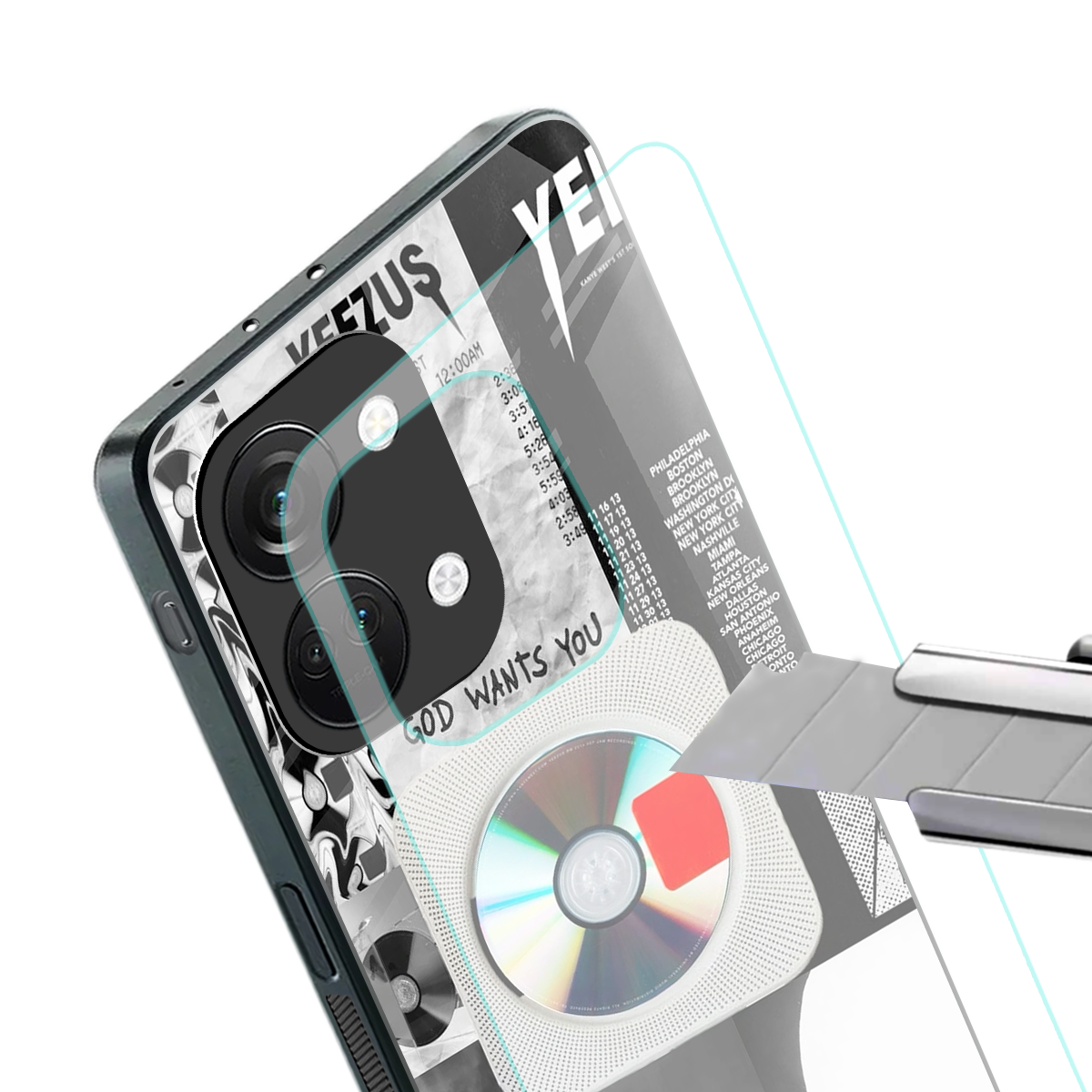 yeezus back phone cover | glass case for oneplus nord 3