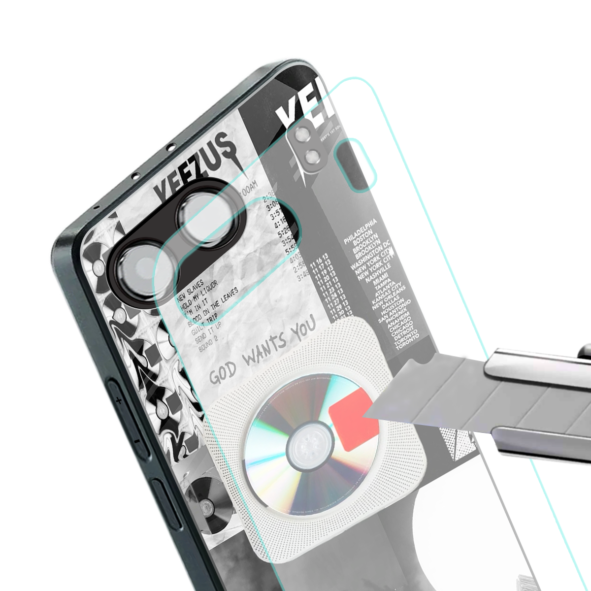 yeezus back phone cover | glass case for oneplus nord 4