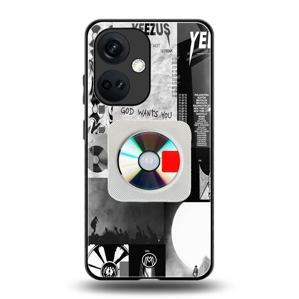 yeezus back phone cover | glass case for oneplus nord ce 3