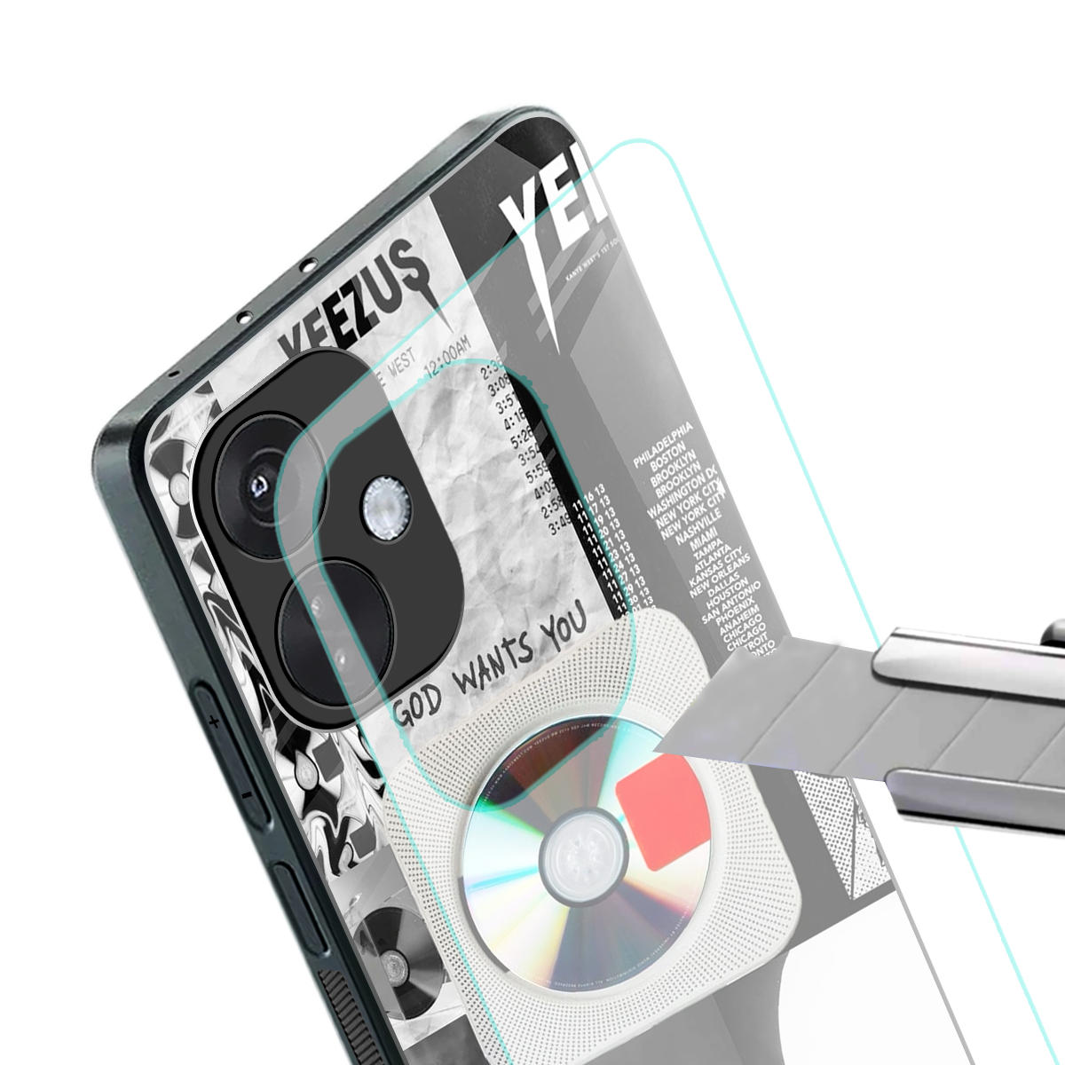 yeezus back phone cover | glass case for oneplus nord ce 3