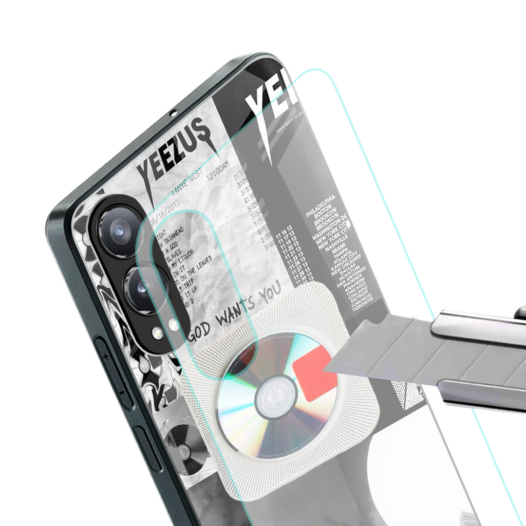 yeezus back phone cover | glass case for oneplus nord ce 4 lite