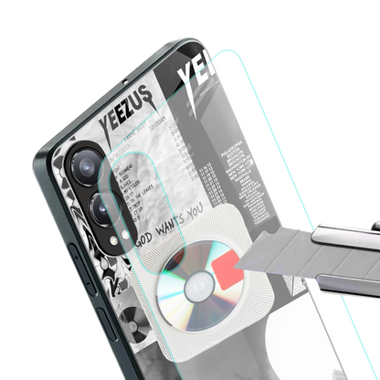 yeezus back phone cover | glass case for oneplus nord ce 4 lite