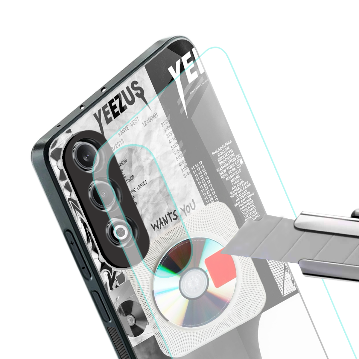 yeezus back phone cover | glass case for oneplus nord ce 4