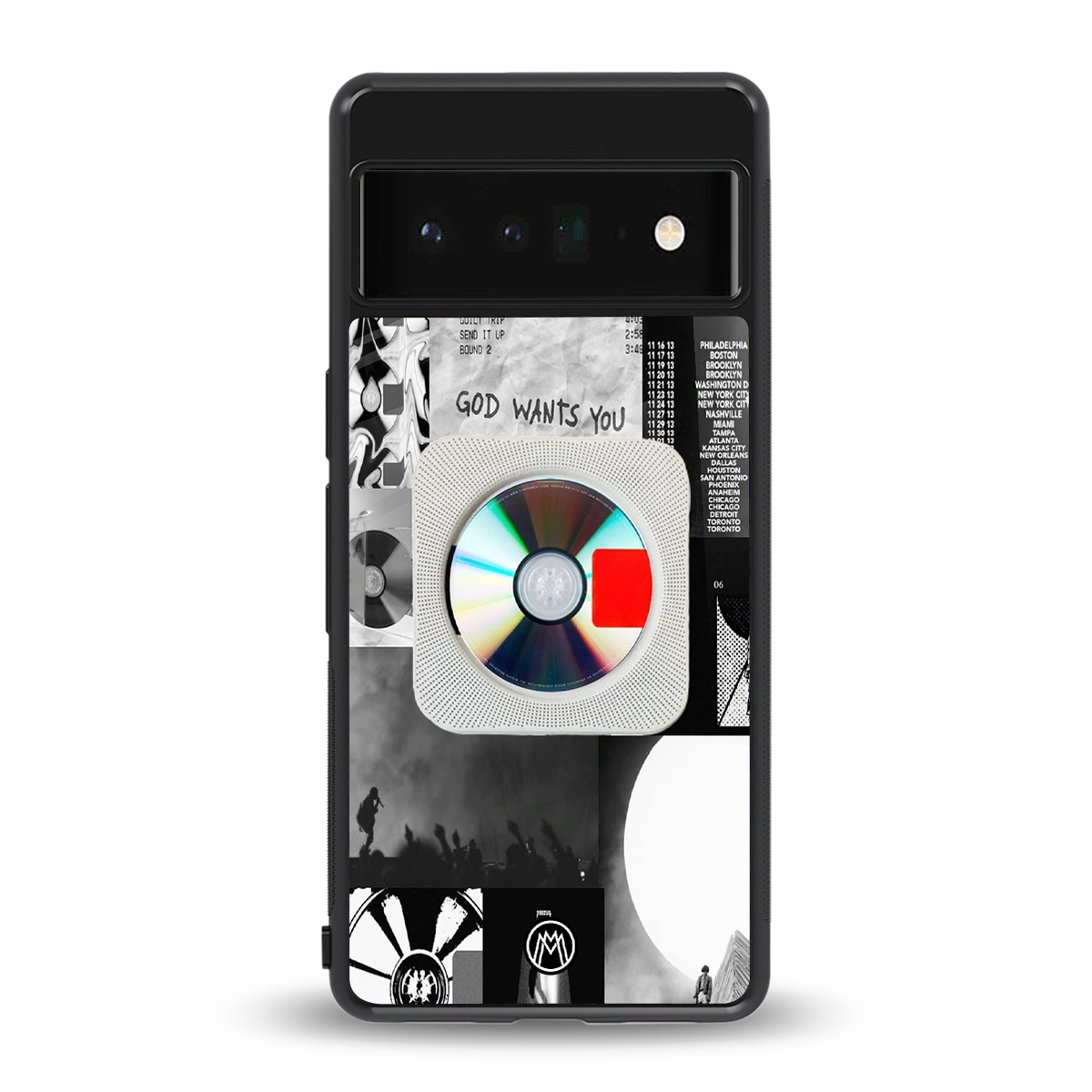 yeezus back phone cover | glass case for google pixel 6 pro