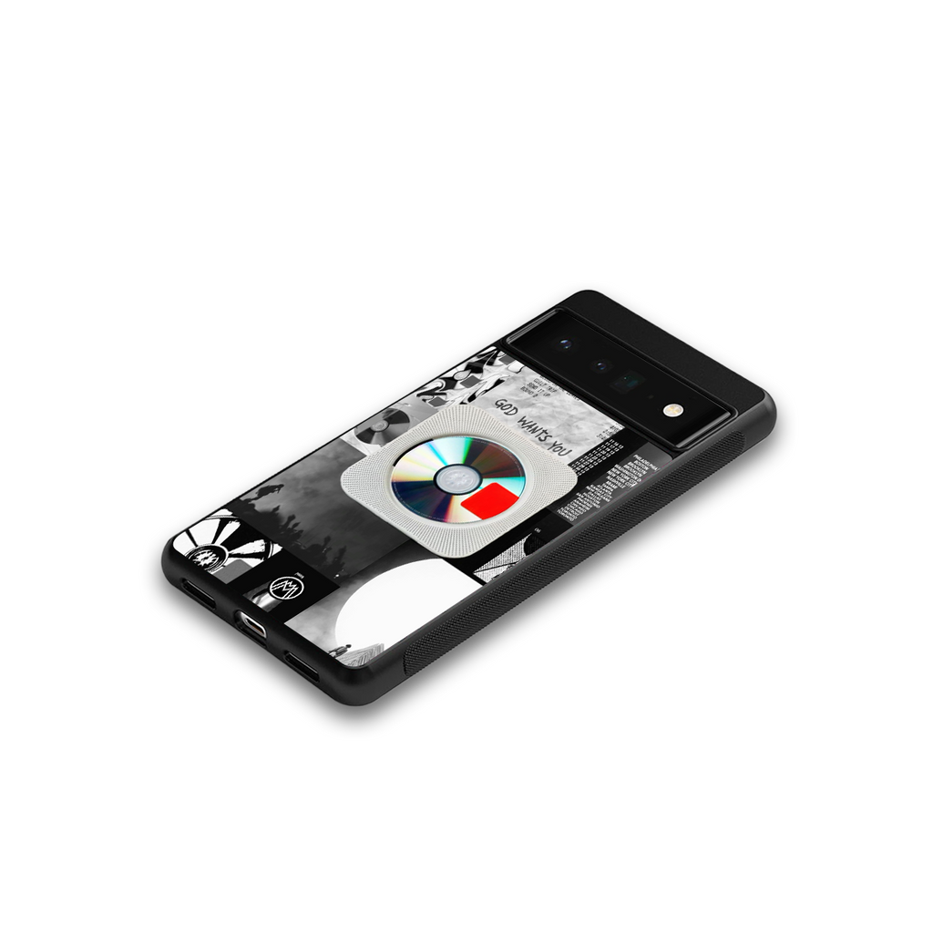 yeezus back phone cover | glass case for google pixel 6 pro