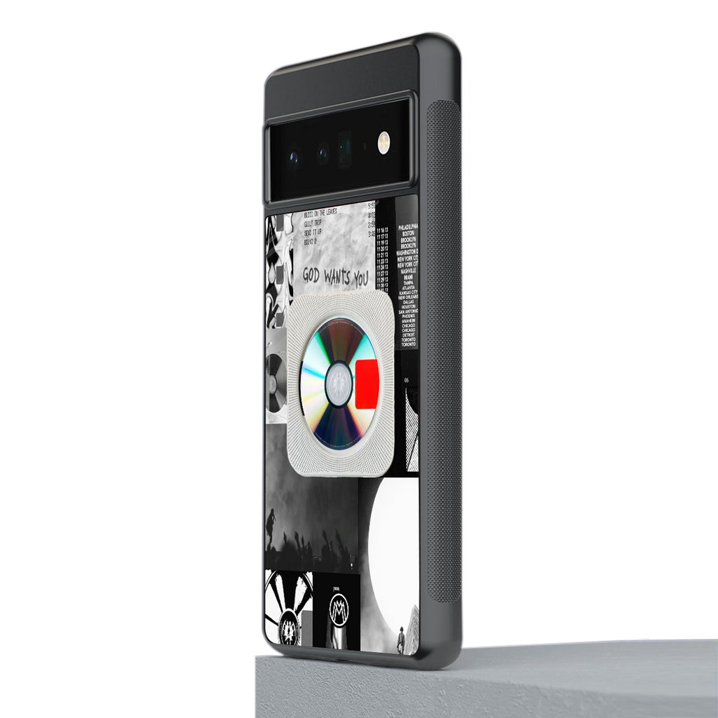yeezus back phone cover | glass case for google pixel 6 pro
