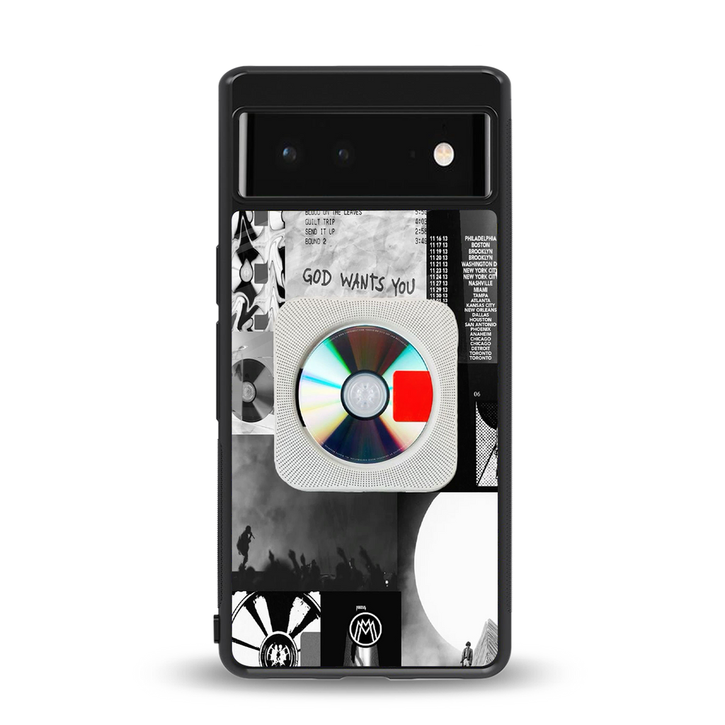 yeezus back phone cover | glass case for google pixel 6