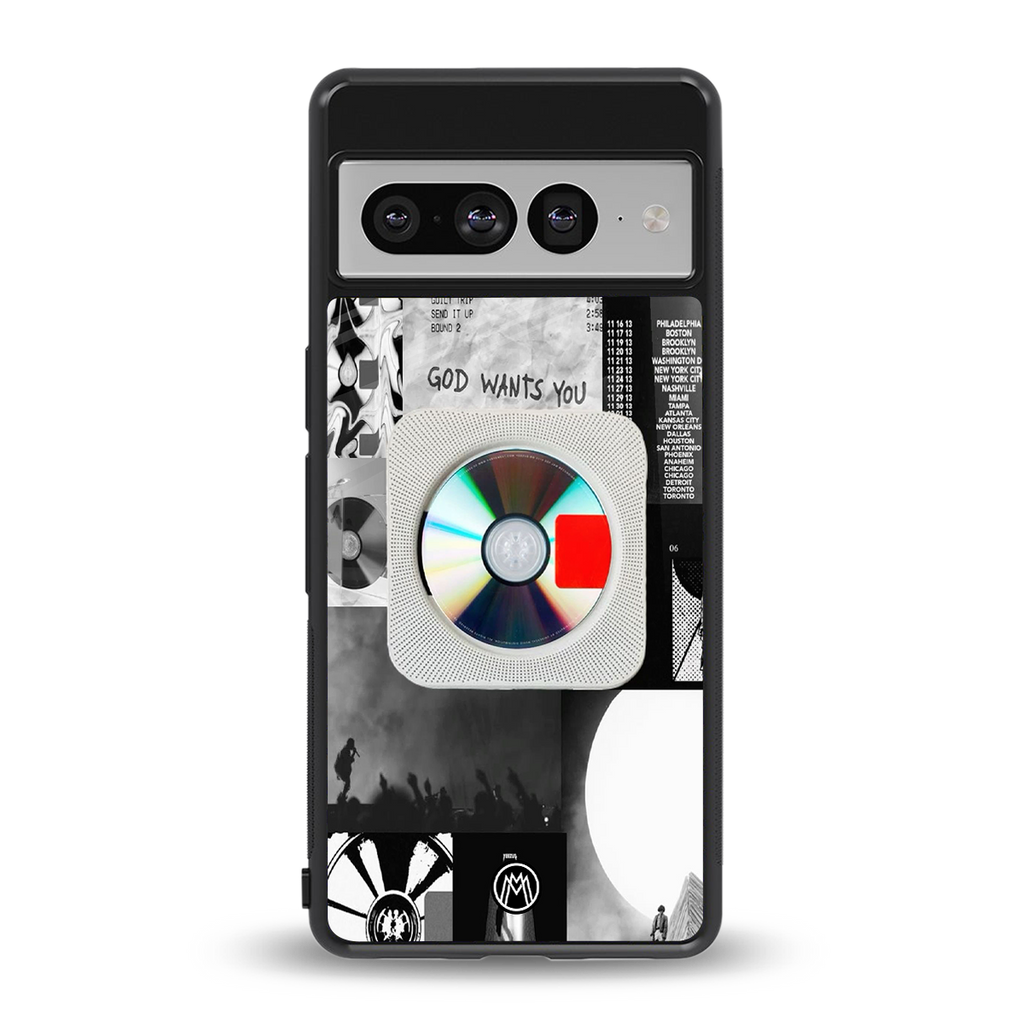 yeezus back phone cover | glass case for google pixel 7 pro
