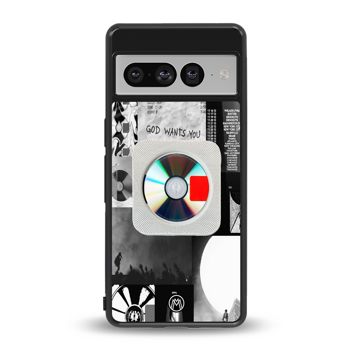 yeezus back phone cover | glass case for google pixel 7 pro