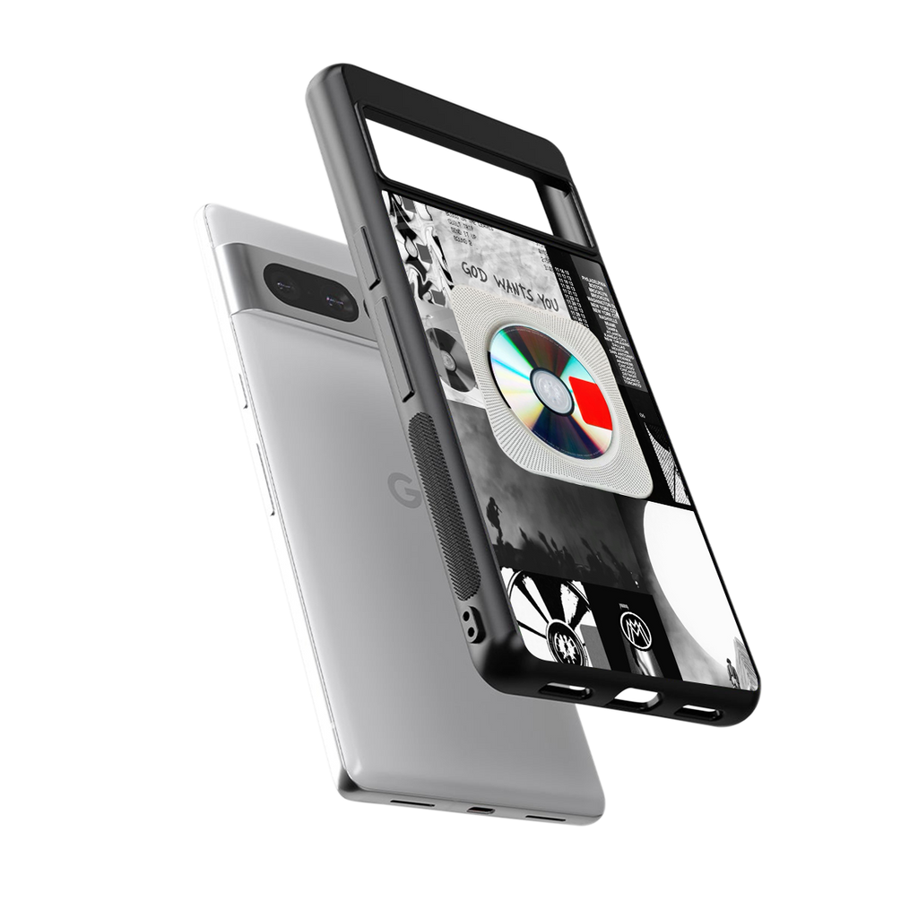 yeezus back phone cover | glass case for google pixel 7 pro