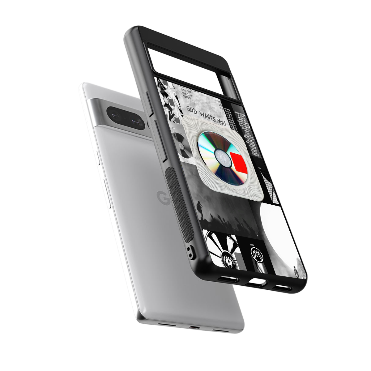 yeezus back phone cover | glass case for google pixel 7 pro