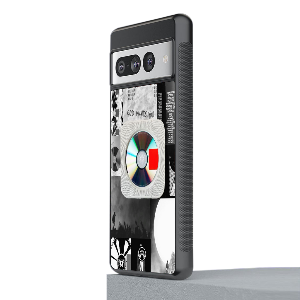 yeezus back phone cover | glass case for google pixel 7 pro