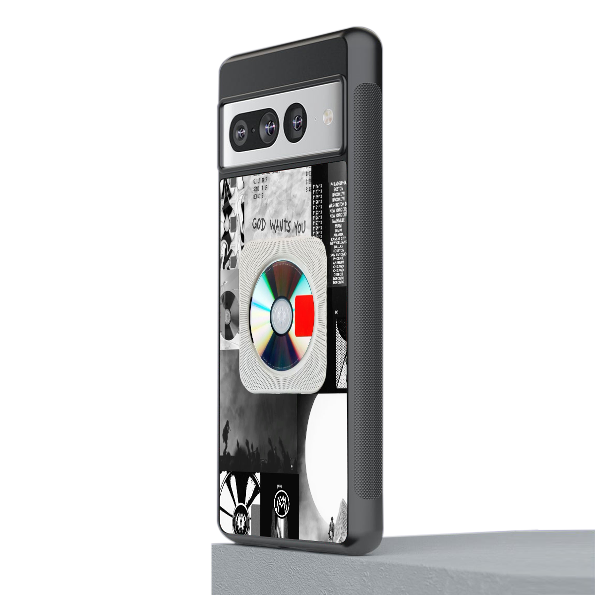 yeezus back phone cover | glass case for google pixel 7 pro