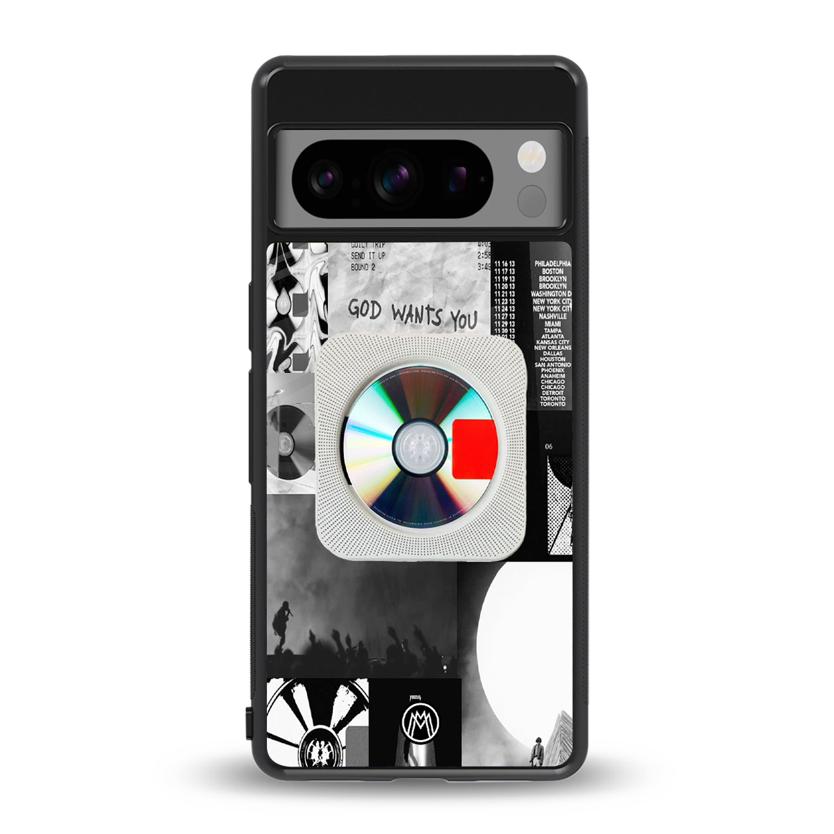 yeezus back phone cover | glass case for google pixel 8 pro