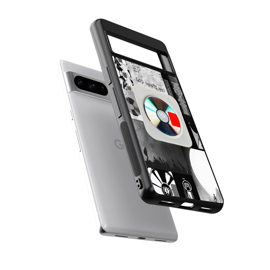yeezus back phone cover | glass case for google pixel 8 pro