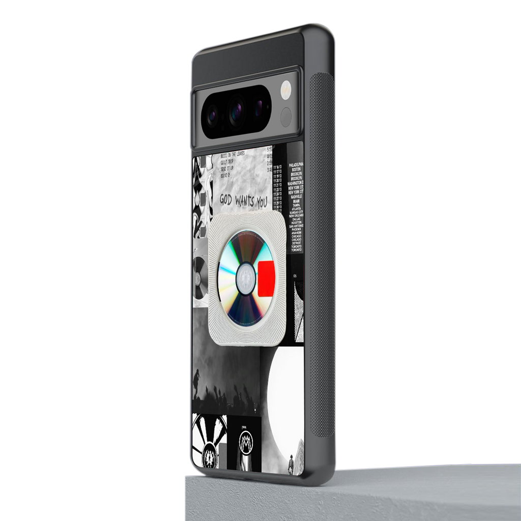 yeezus back phone cover | glass case for google pixel 8 pro