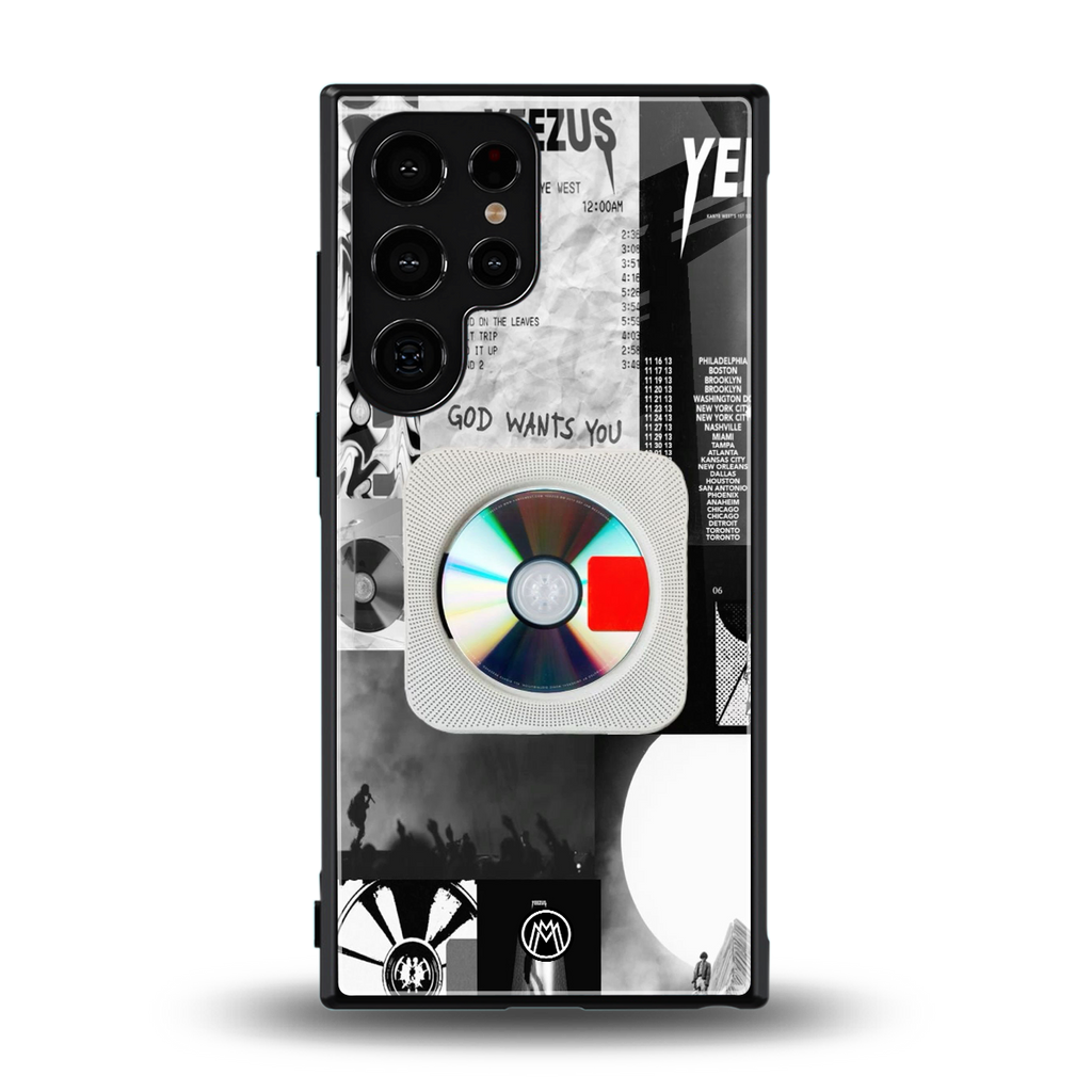 yeezus back phone cover | glass case for samsung galaxy s23 ultra