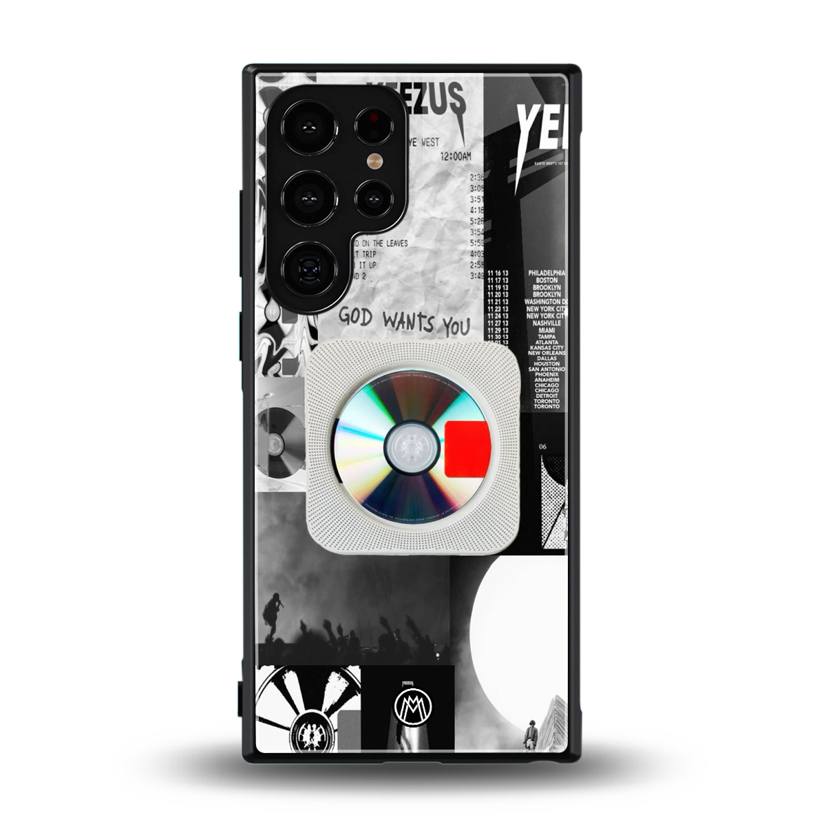 yeezus back phone cover | glass case for samsung galaxy s23 ultra