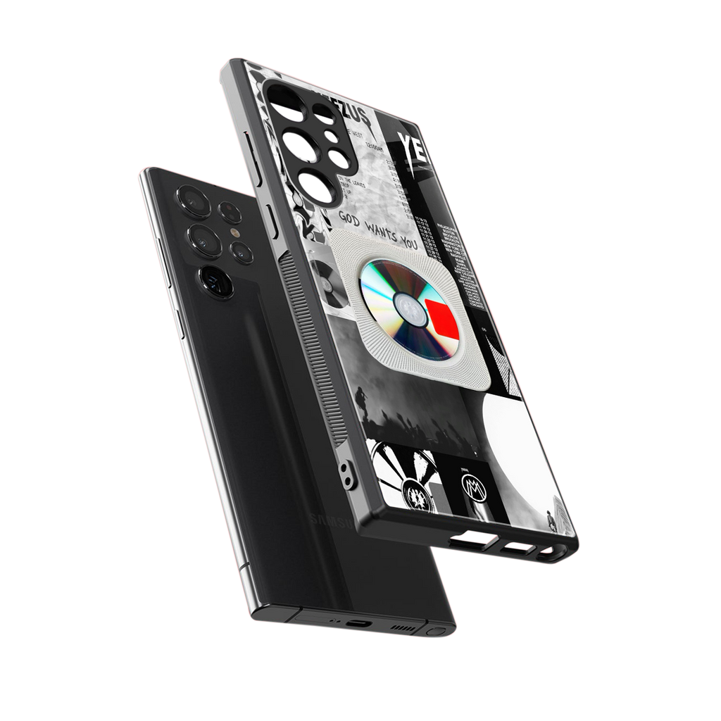 yeezus back phone cover | glass case for samsung galaxy s23 ultra
