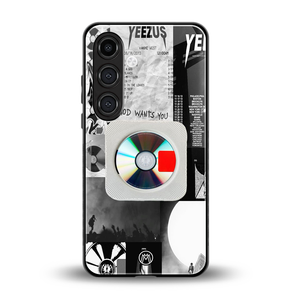 yeezus back phone cover | glass case for samsung galaxy s24 plus