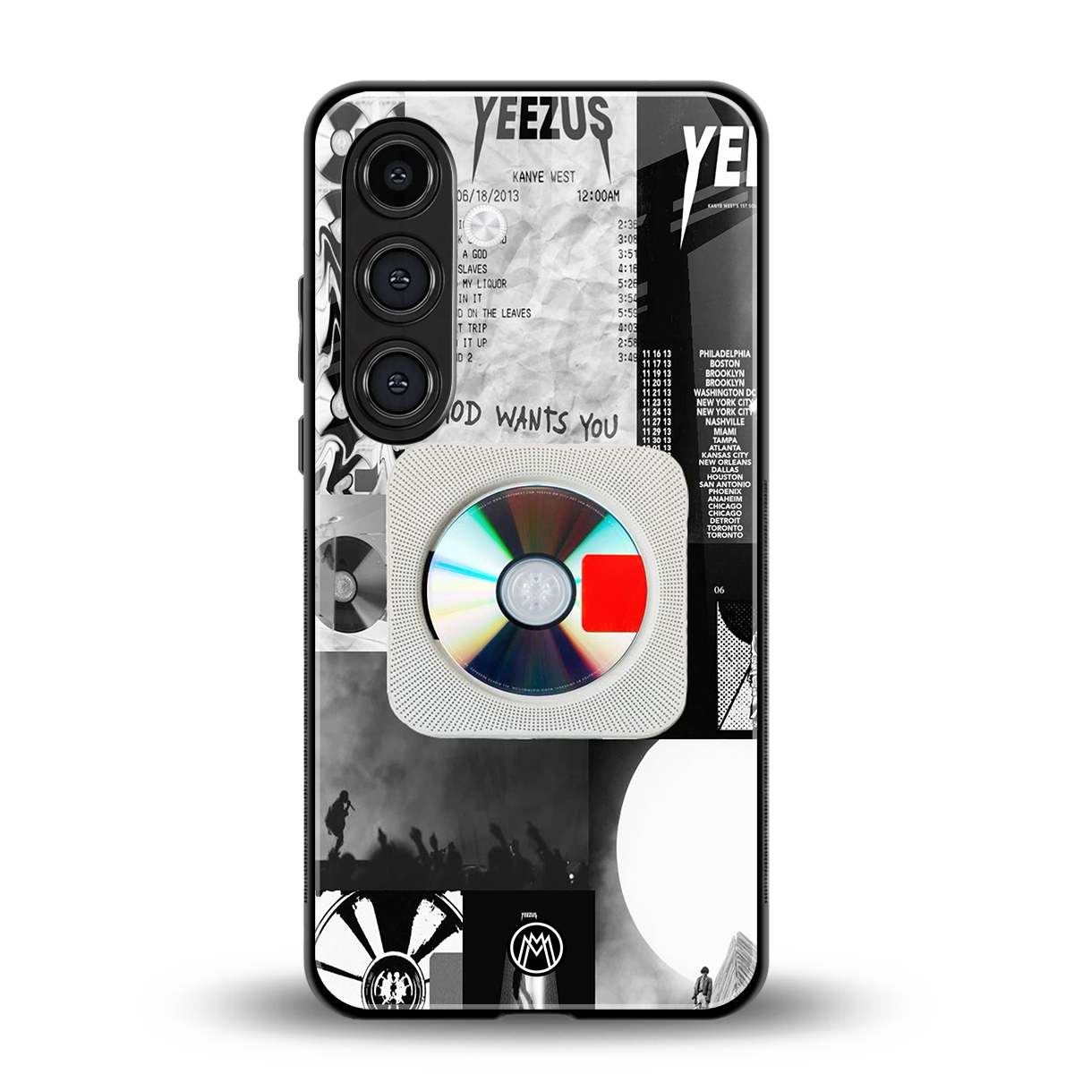 yeezus back phone cover | glass case for samsung galaxy s24 plus