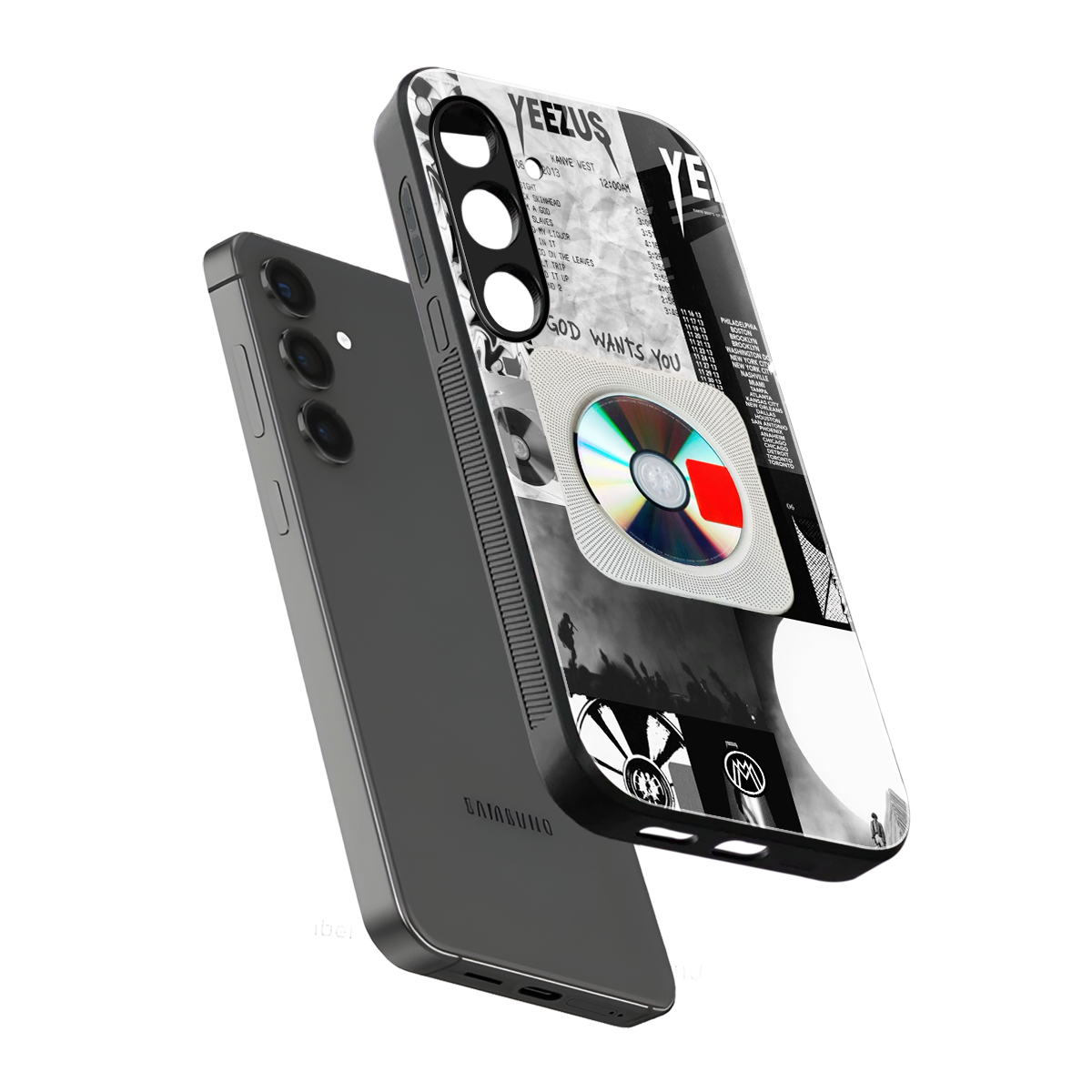 yeezus back phone cover | glass case for samsung galaxy s23 plus