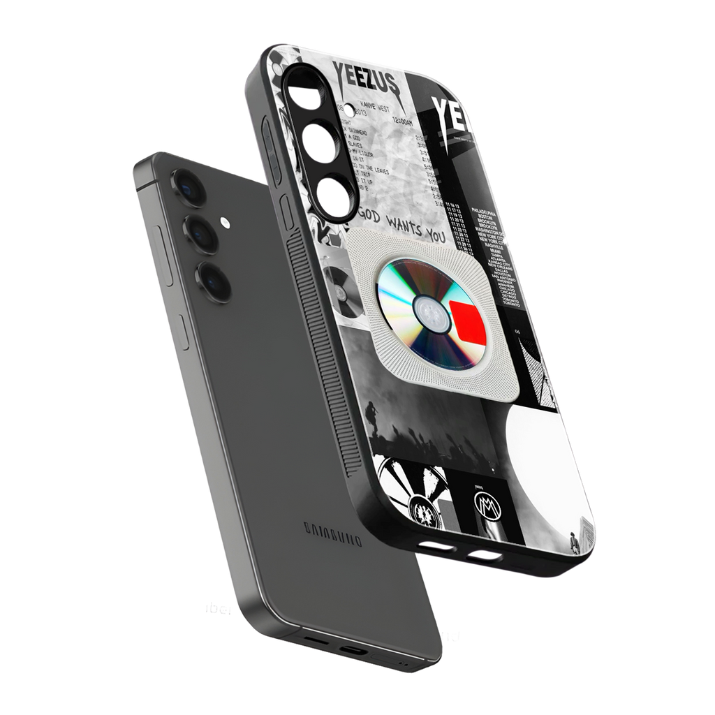 yeezus back phone cover | glass case for samsung galaxy s25 plus