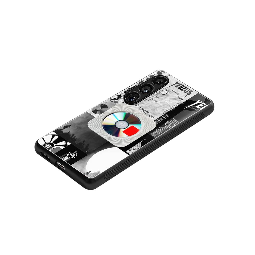 yeezus back phone cover | glass case for samsung galaxy s24 fe