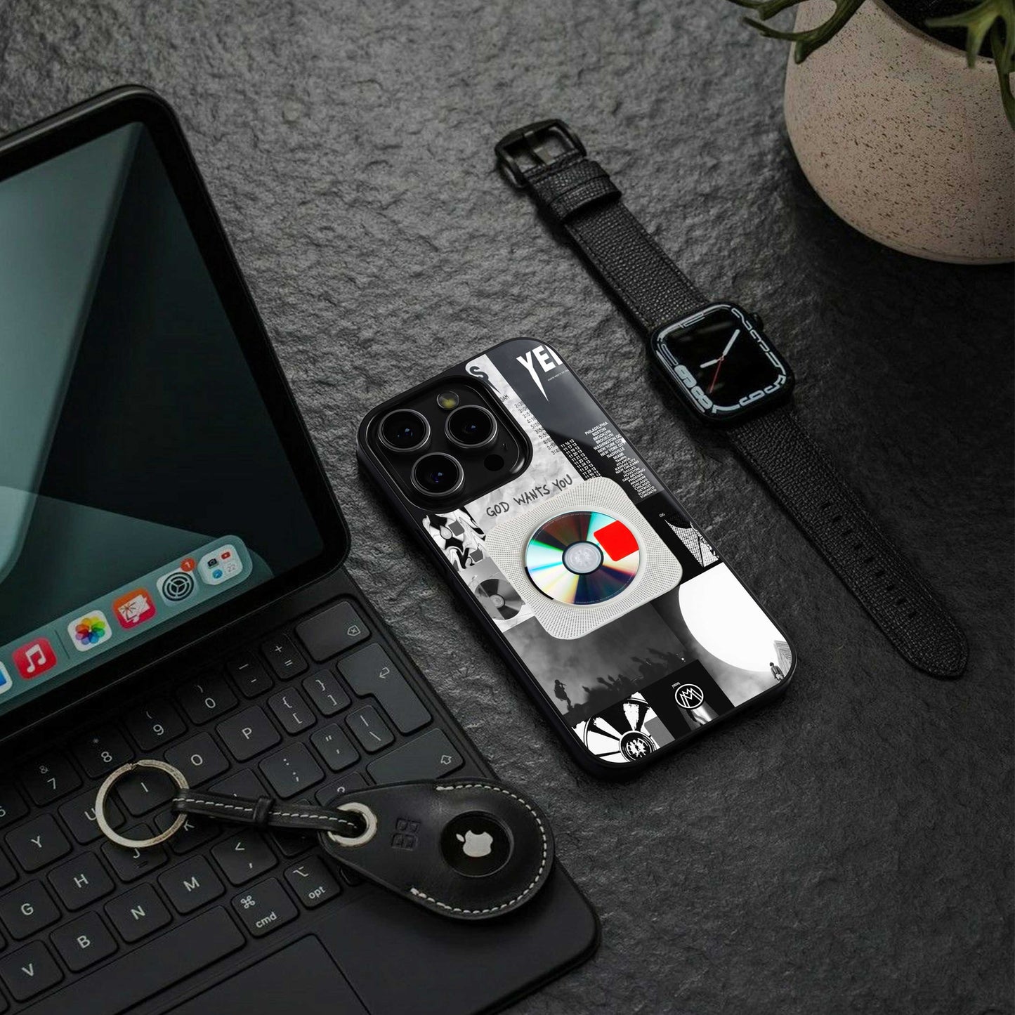 yeezus back phone cover | glass case for iphone 13 pro max