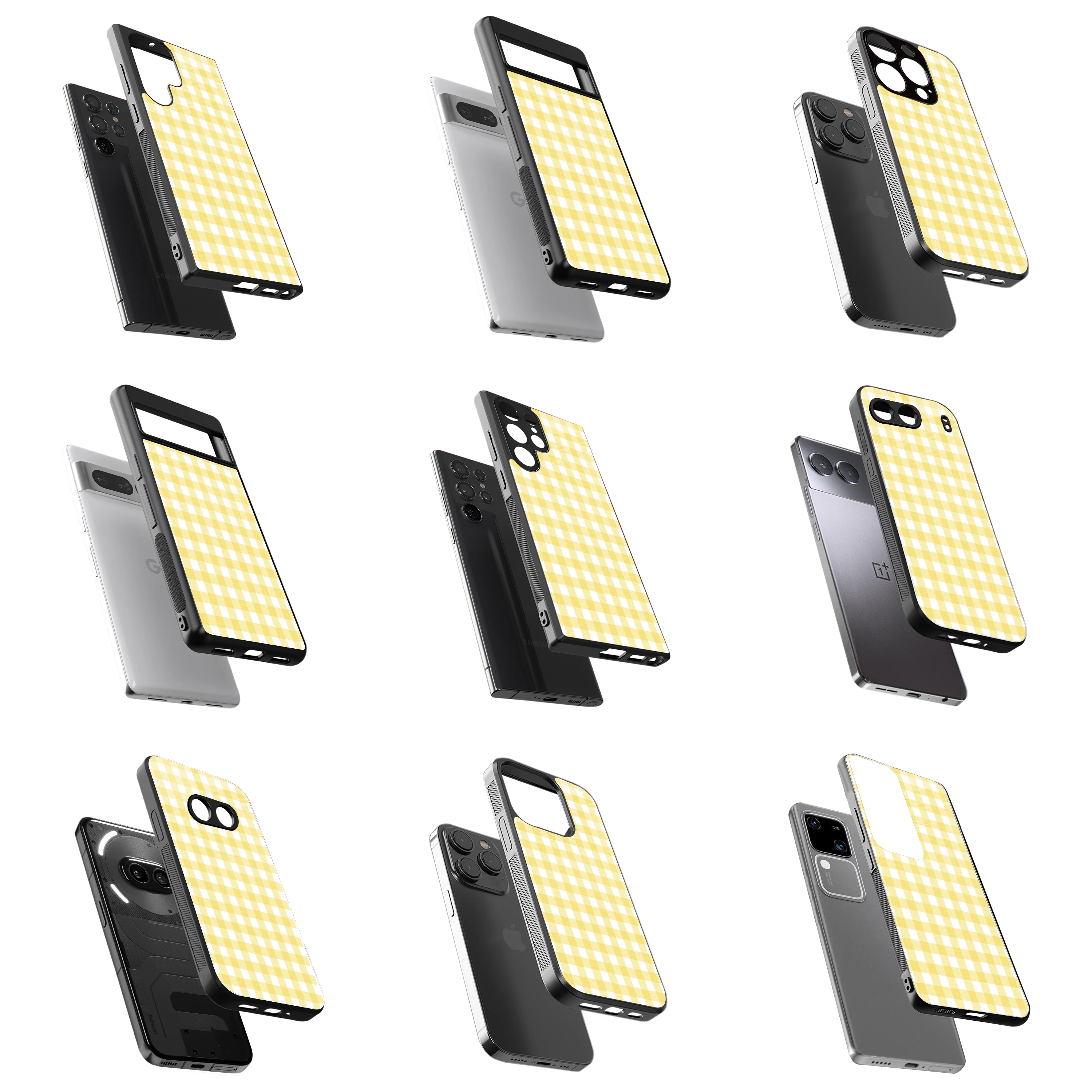 Durable Glass Back Mobile Case for iPhone, Samsung, OnePlus, Google Pixel, Redmi, Vivo, Oppo