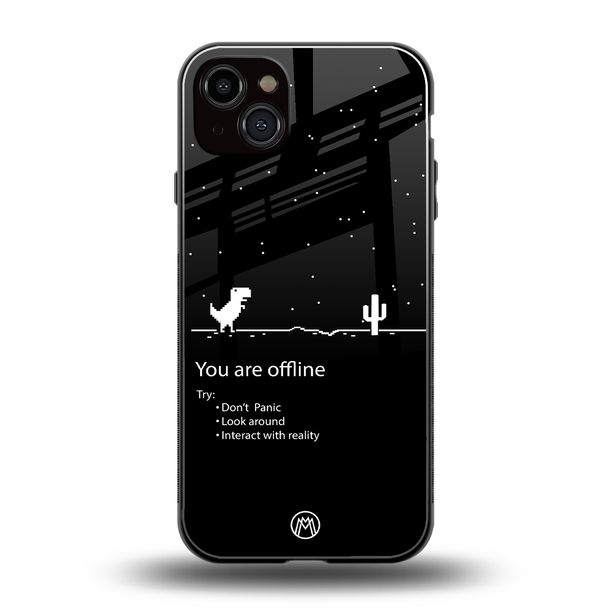 you are offline back phone cover | glass case for iphone 15 plus