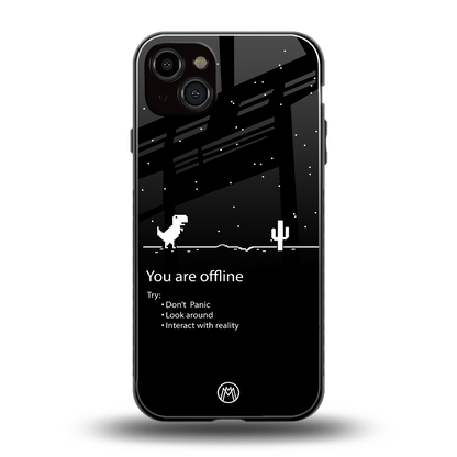 you are offline back phone cover | glass case for iphone 14 plus