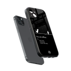 you are offline back phone cover | glass case for iphone 15 plus