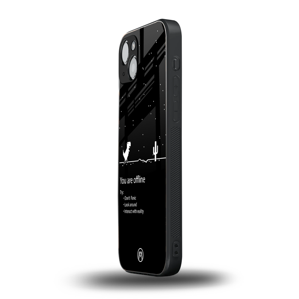 you are offline back phone cover | glass case for iphone 15 plus