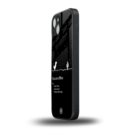 you are offline back phone cover | glass case for iphone 15 plus