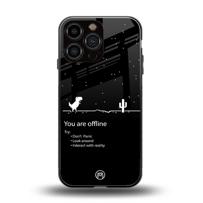 you are offline back phone cover | glass case for iphone 14 pro max