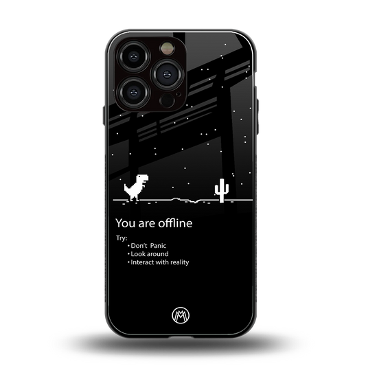 you are offline back phone cover | glass case for iphone 14 pro max