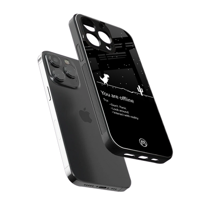 you are offline back phone cover | glass case for iphone 15 pro max