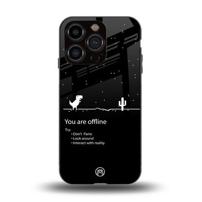 you are offline back phone cover | glass case for iphone 14 pro
