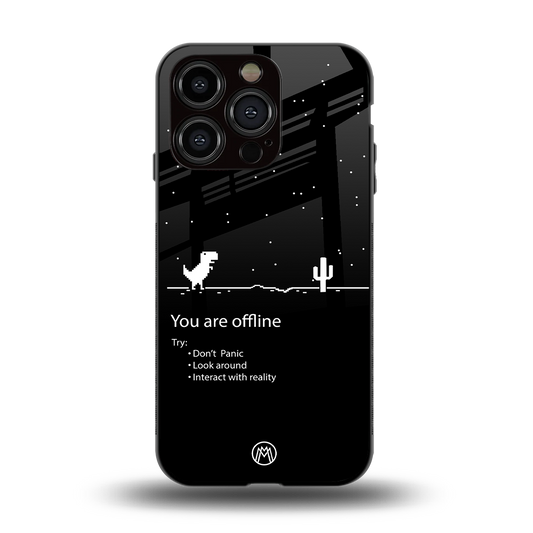 you are offline back phone cover | glass case for iphone 14 pro